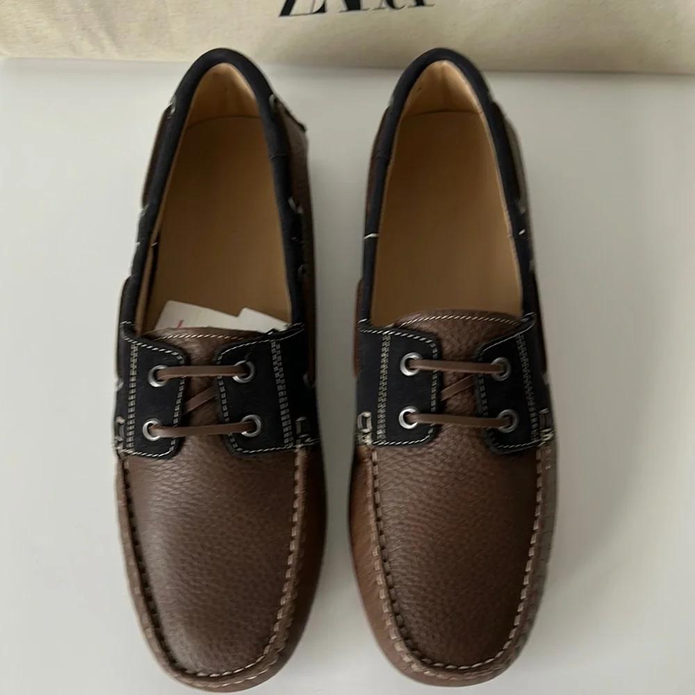 Zara Men's Brown and Black Loafers